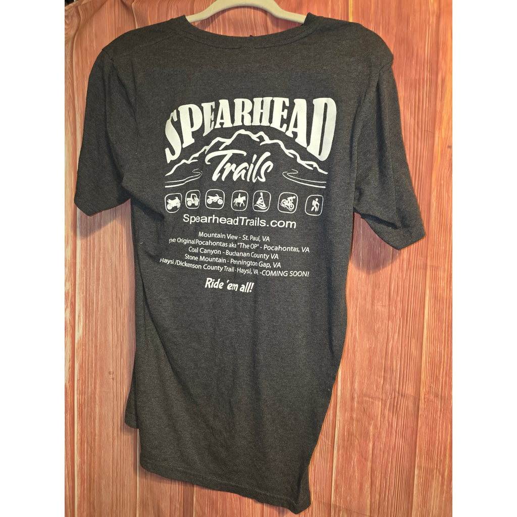 Trails VA Mens S Graphic T-Shirt Charcoal Heather Grey ATV UTV Offroad