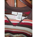 White Stag Plus 26W/28W Striped Knit Polo Top Short Sleeve Brown Burgundy Beige