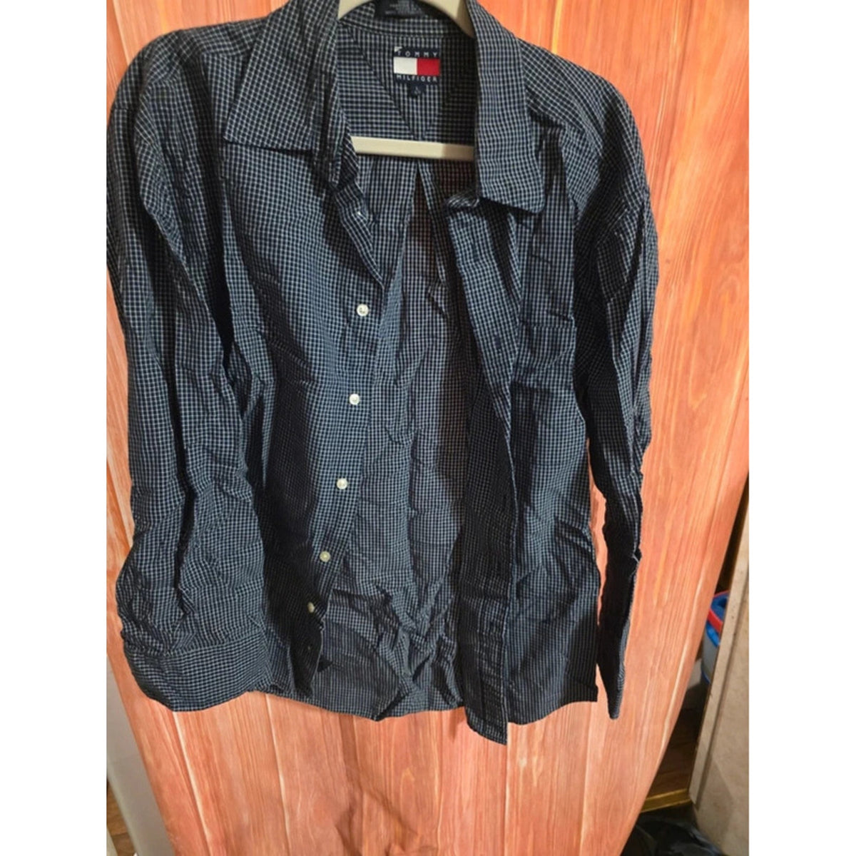 Vintage Tommy Hilfiger Mens Large 100% Cotton Button Down Shirt Long Sleeve