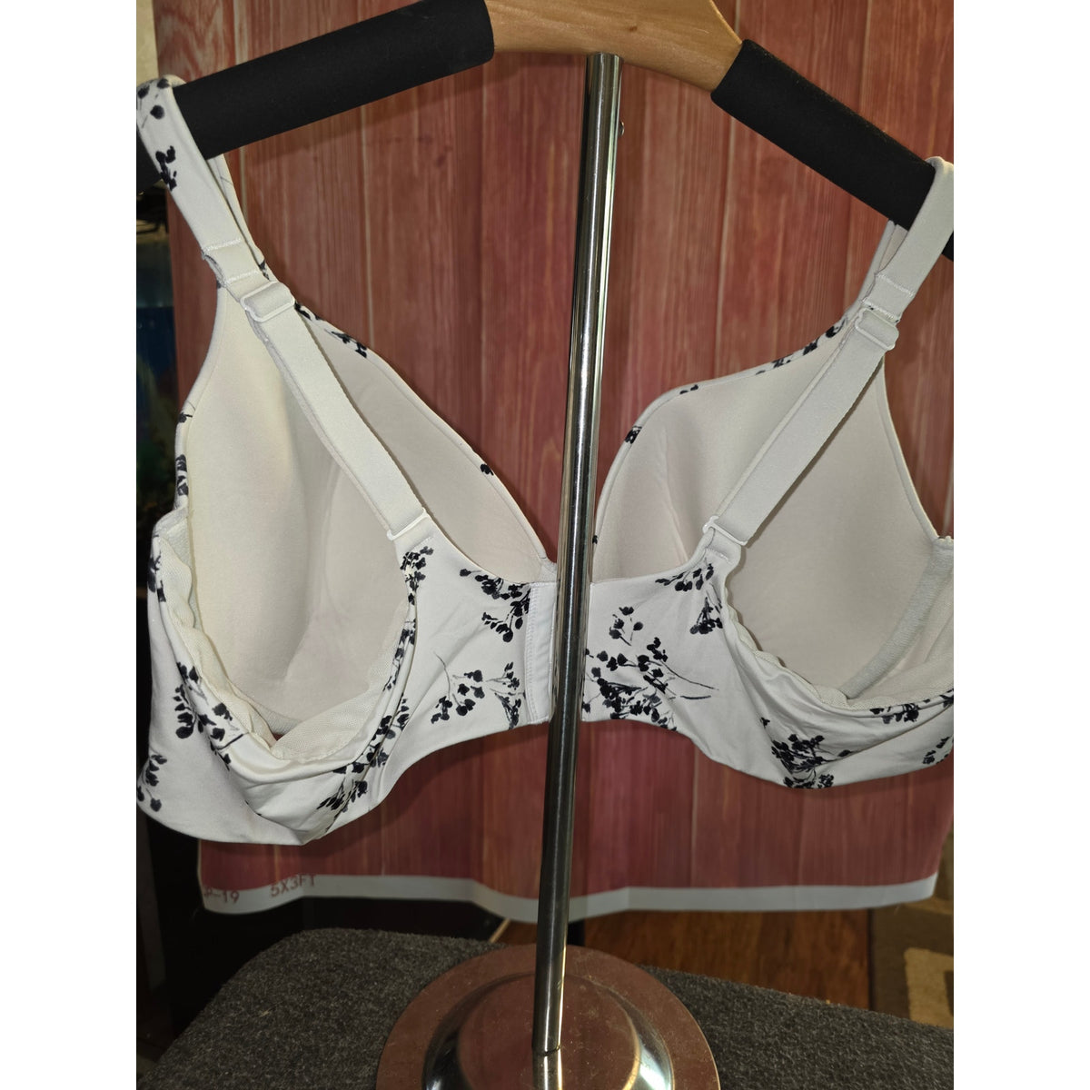 Cacique Lane Bryant Lightly Lined Full Coverage Bra 46C White Black Floral
