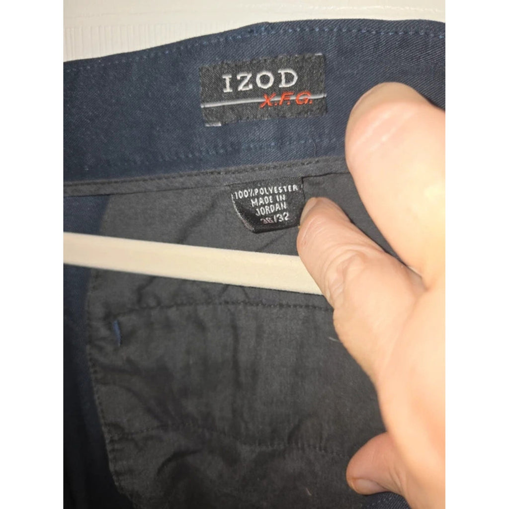IZOD Mens Performance Golf Chino Pants 36x32 Navy Blue