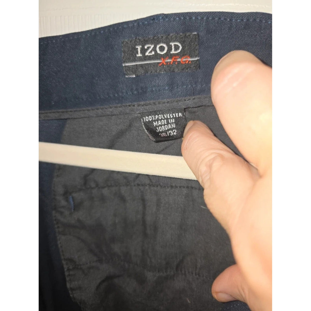 IZOD Mens Performance Golf Chino Pants 36x32 Navy Blue