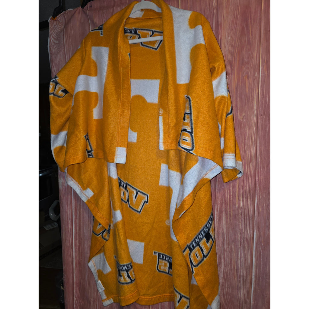 Tennessee Volunteers NCAA Fleece Wrap Shawl Cape Blanket Orange White One Size
