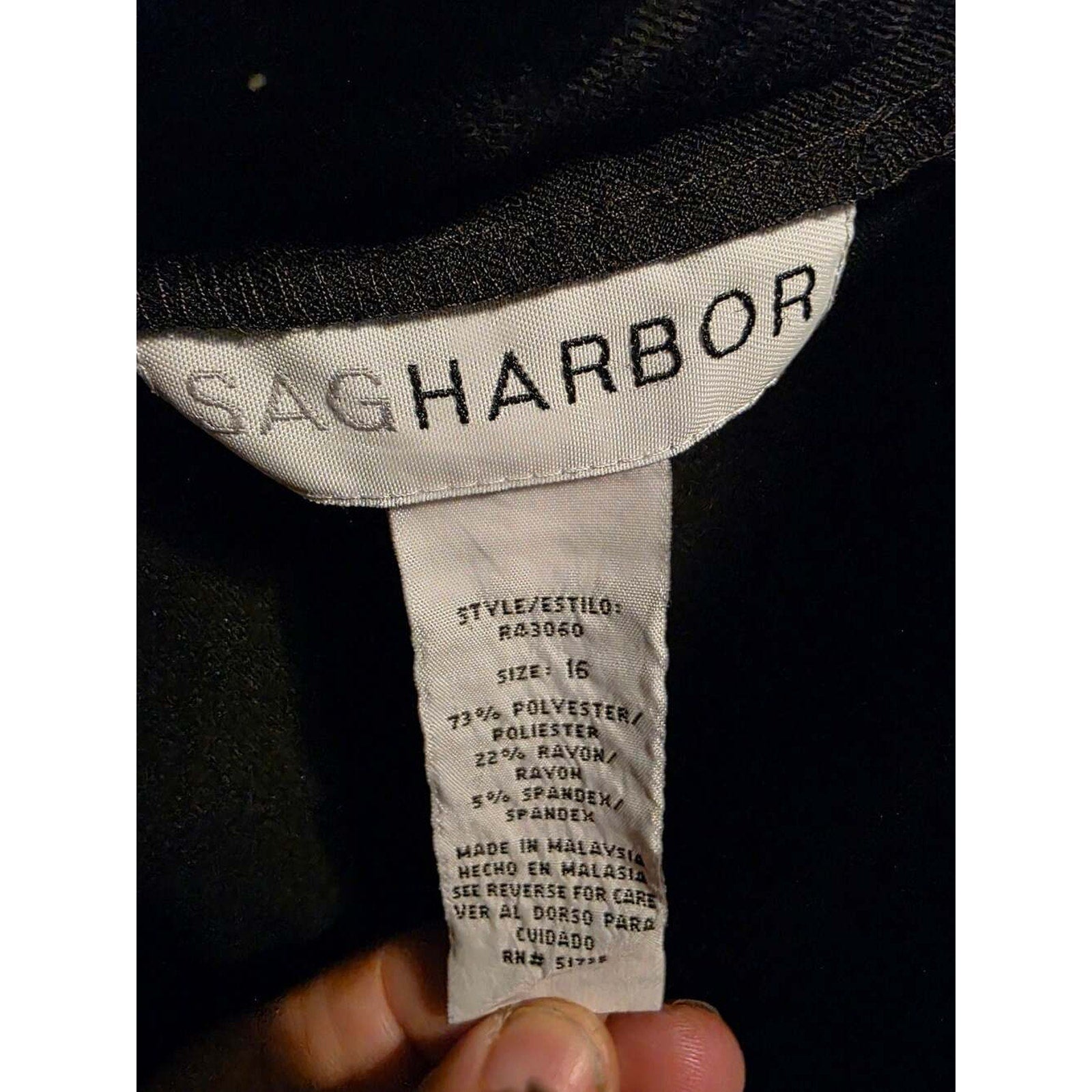 Sag Harbor Women's Black Dress Pants Size 16 Style R43060