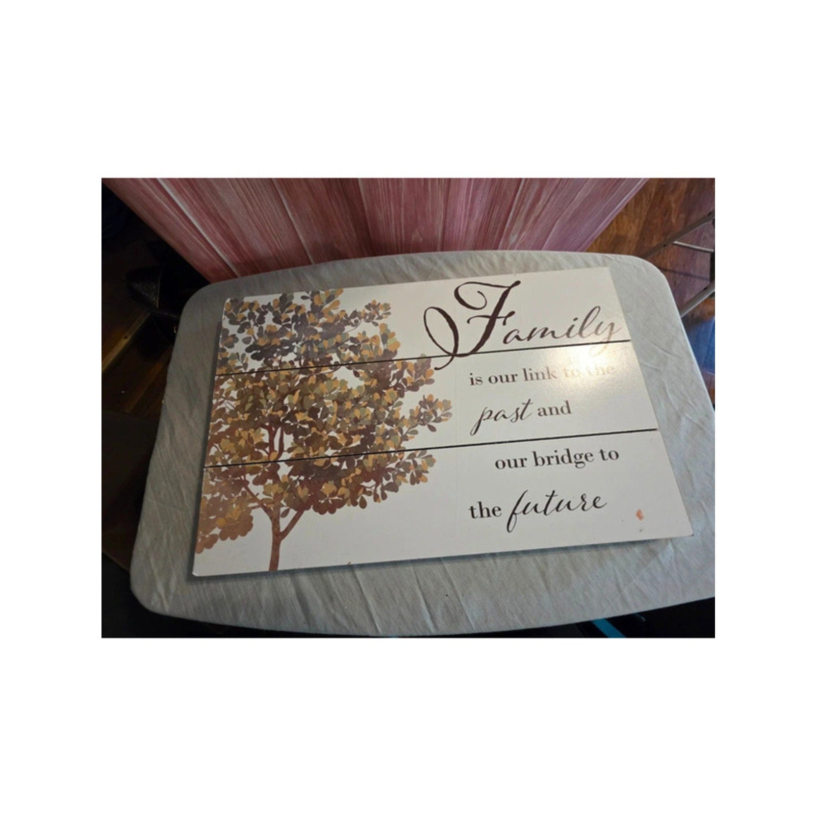 Wooden Slat "Family Tree" Wall Sign - Inspirational Home Decor Plaque