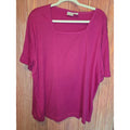 Fiorlini International Plus Magenta Fuchsia Square Neck Knit Top 20W