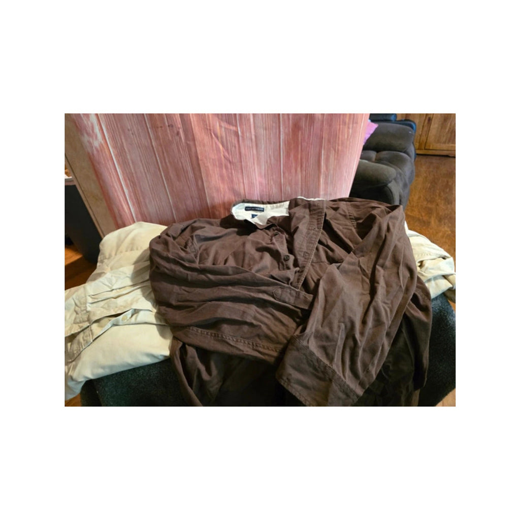 3 Size 2XL Port Authority Button Down Shirts - Khaki & Brown Workwear
