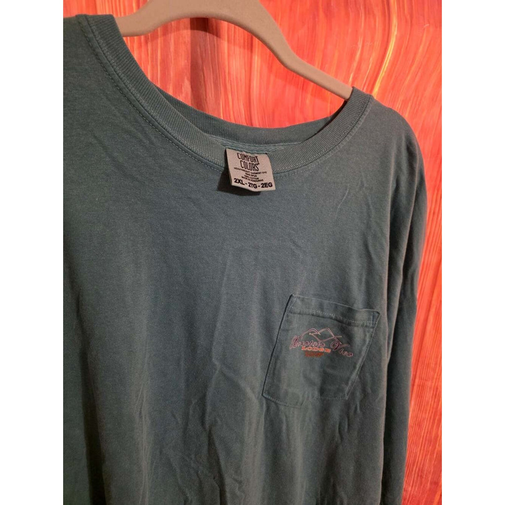 Comfort Colors Mountain View Lodge St. Paul Virginia Long Sleeve Pocket Tee Size