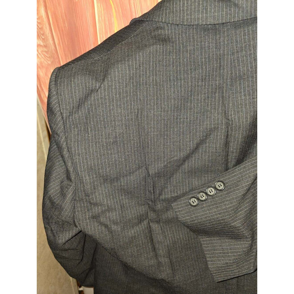 DKNY Mens Sport Coat Dark Grey With Pinstripe