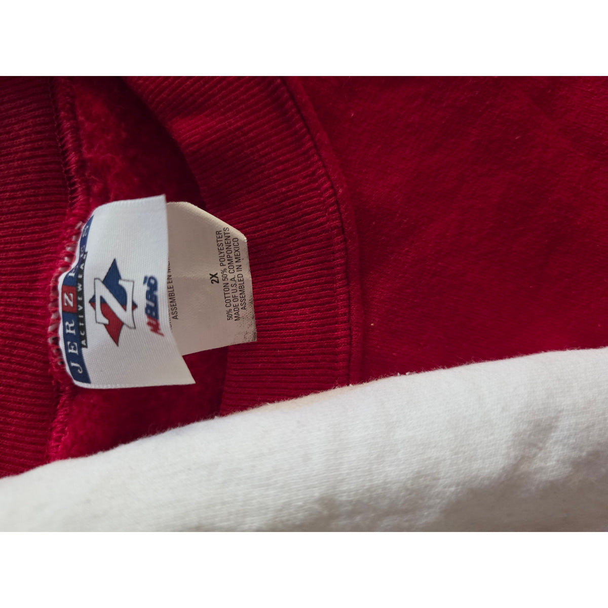 Jerzees NuBlend 2XL Crewneck Sweatshirts (2-Pack) - Red & White
