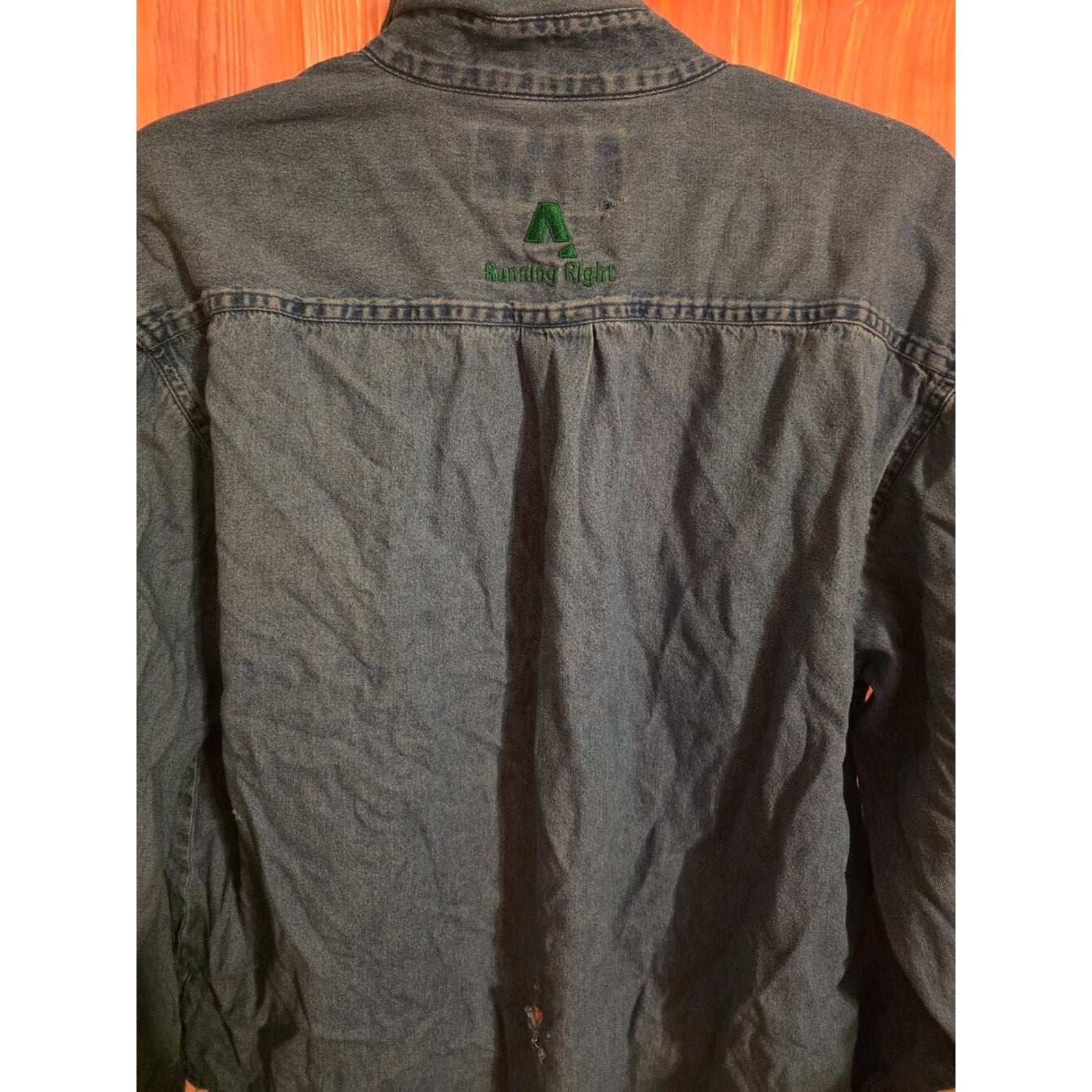 Vintage Aramark Paramount Coal Deep Mine 26 Embroidered Denim Work Shirt
