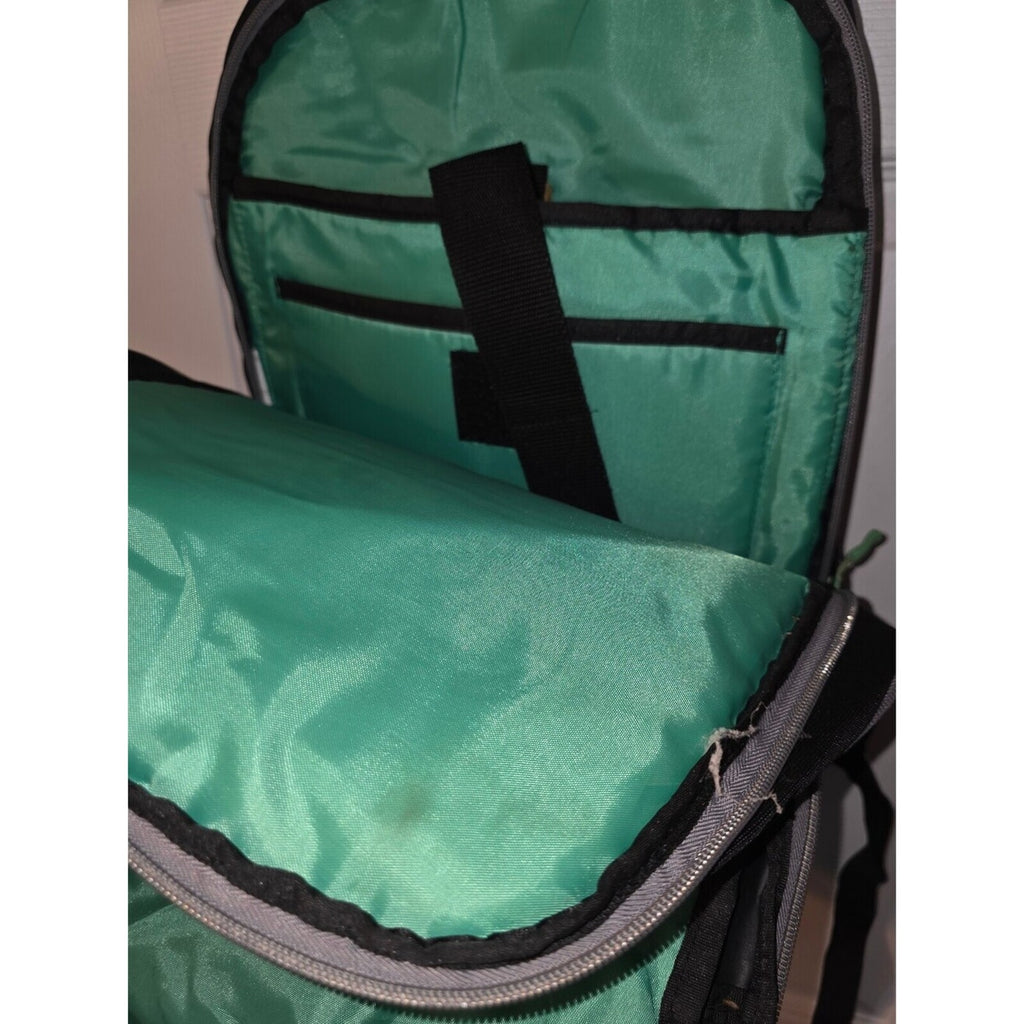 HP Black backpack with green lining