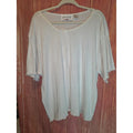 Carolina Colours Plus White Lace Trim Tie Neck Lettuce Hem Top 22W/42
