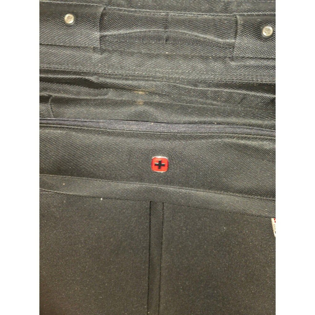 Black garment bag with shoulder strap