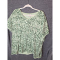 Green Floral Pattern Cotton T-Shirt Size 4X