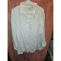 Carolina Colours White Crinkle Gauze Button Down Shirt Cotton Stretch Textured