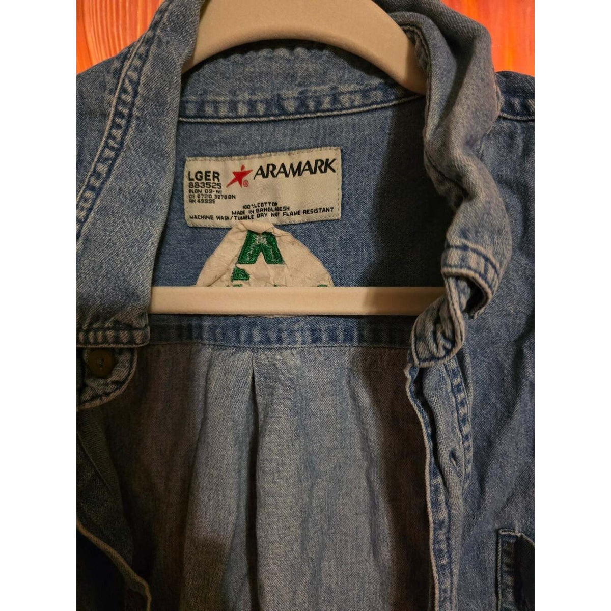 Vintage Aramark Paramount Coal Deep Mine 26 Embroidered Denim Work Shirt