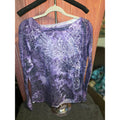 Cato Womens 26/28W Purple Acid Wash Graphic Top Rhinestone Wing Y2K Long Sleeve