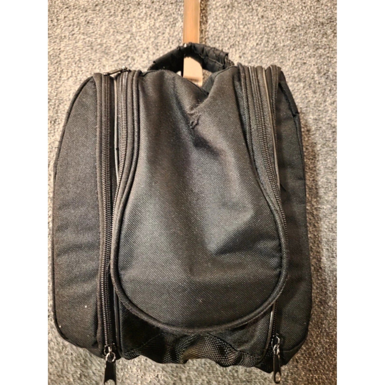 Hanging Travel Toiletry Bag Makeup Organizer Black Multiple Pockets Mirror Hook