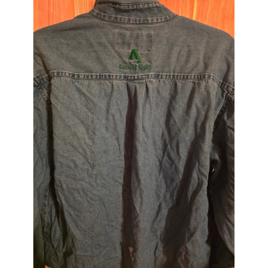 Aramark Mens Large Denim Work Shirt Paramount Coal Deep Mine 26 Jean