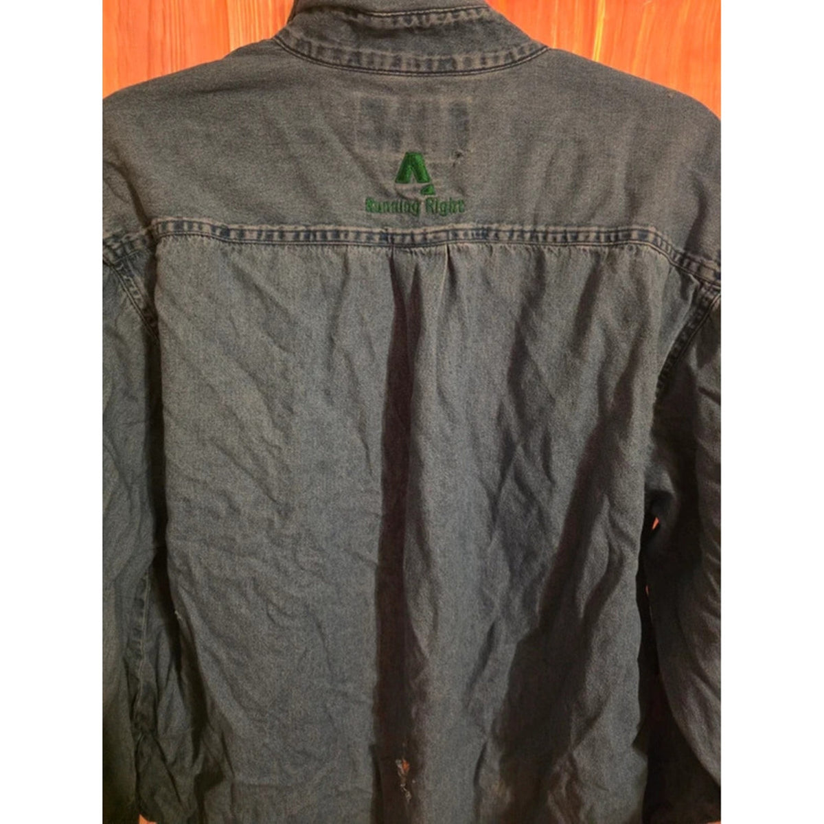 Aramark Mens Large Denim Work Shirt Paramount Coal Deep Mine 26 Jean