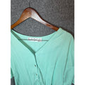 by design Mint Green Ribbed Button-Up Top Size 24