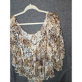 Cato Women's Brown Animal Print Blouse Size 2X