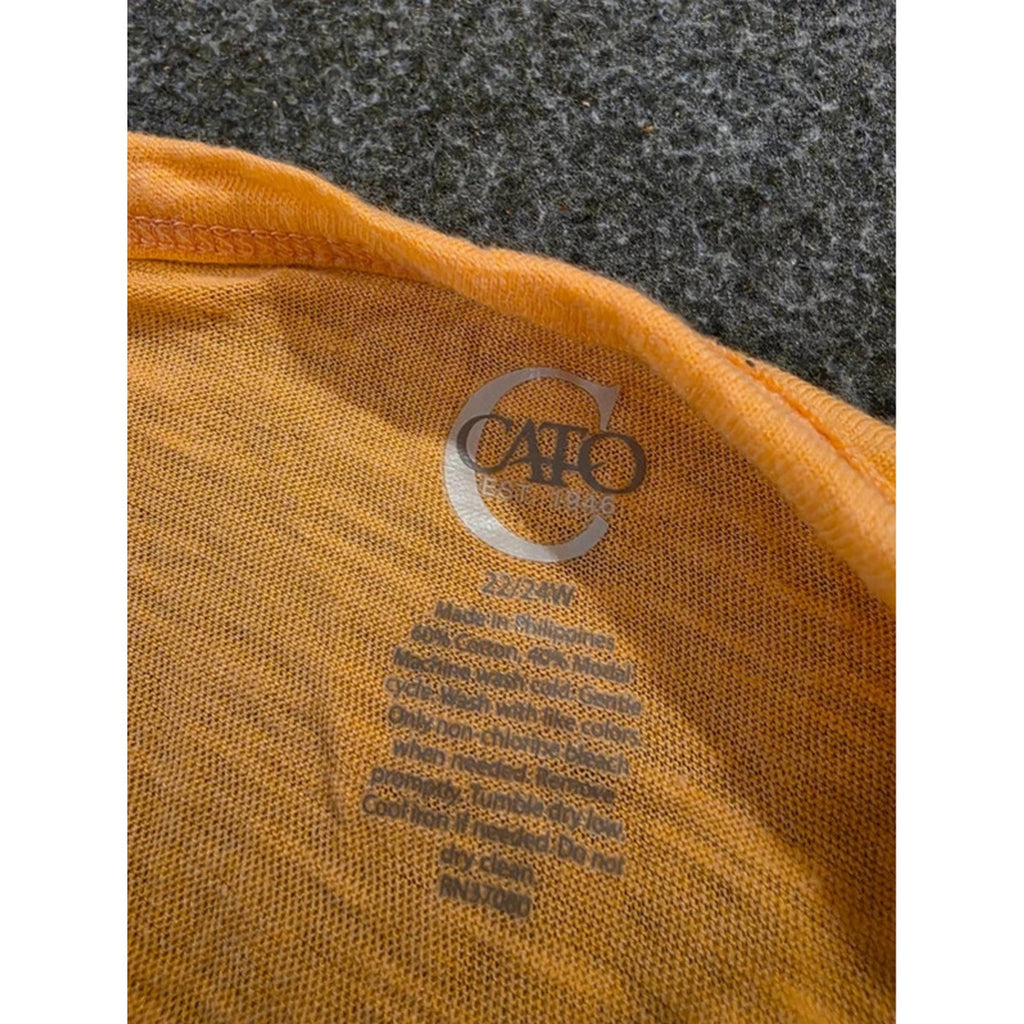 Cato Women's 22W / 24W Mustard Yellow Cotton Modal Scoop Neck Tee