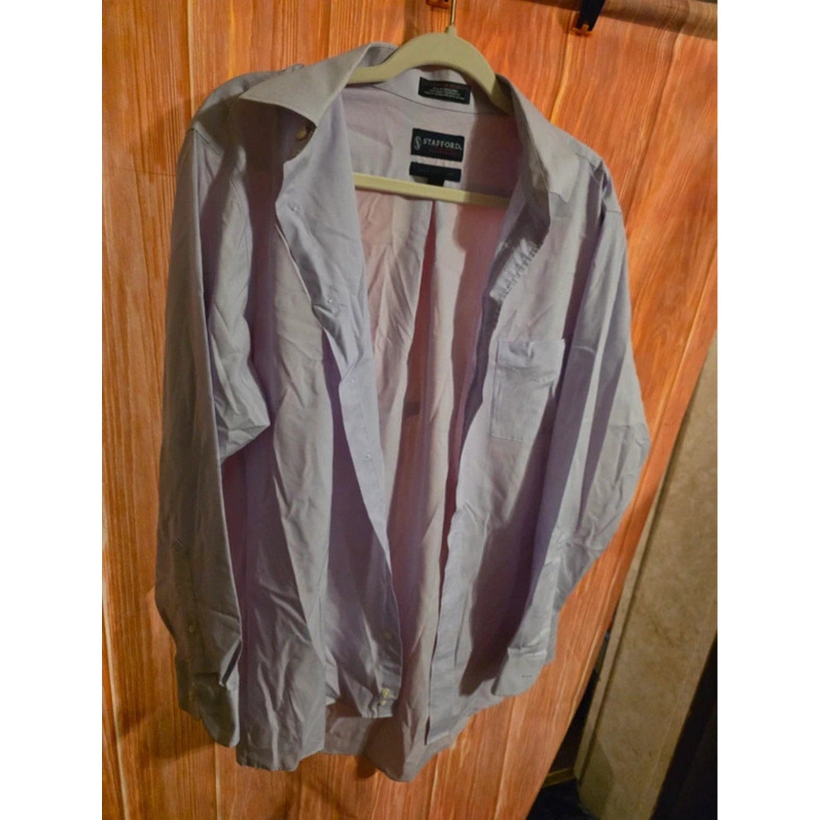 Stafford Performance The Super Shirt Mens Dress Shirt Long Sleeve Lavender Lilac