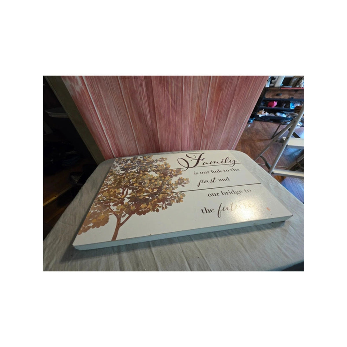 Wooden Slat "Family Tree" Wall Sign - Inspirational Home Decor Plaque