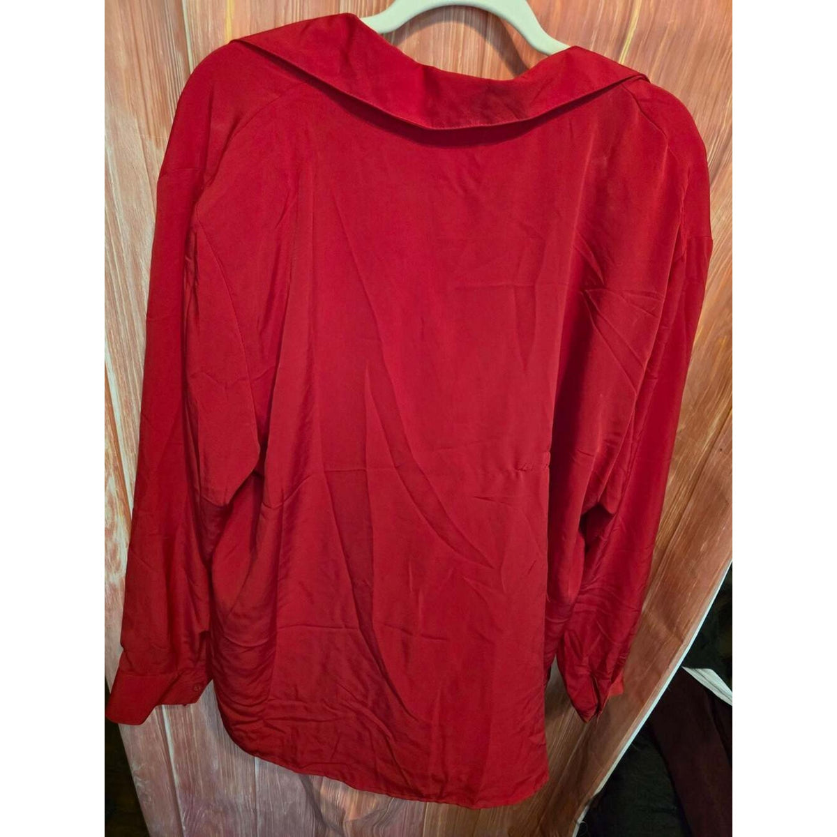 Notations Woman Red Button Down Long Sleeve Shirt Size 3X