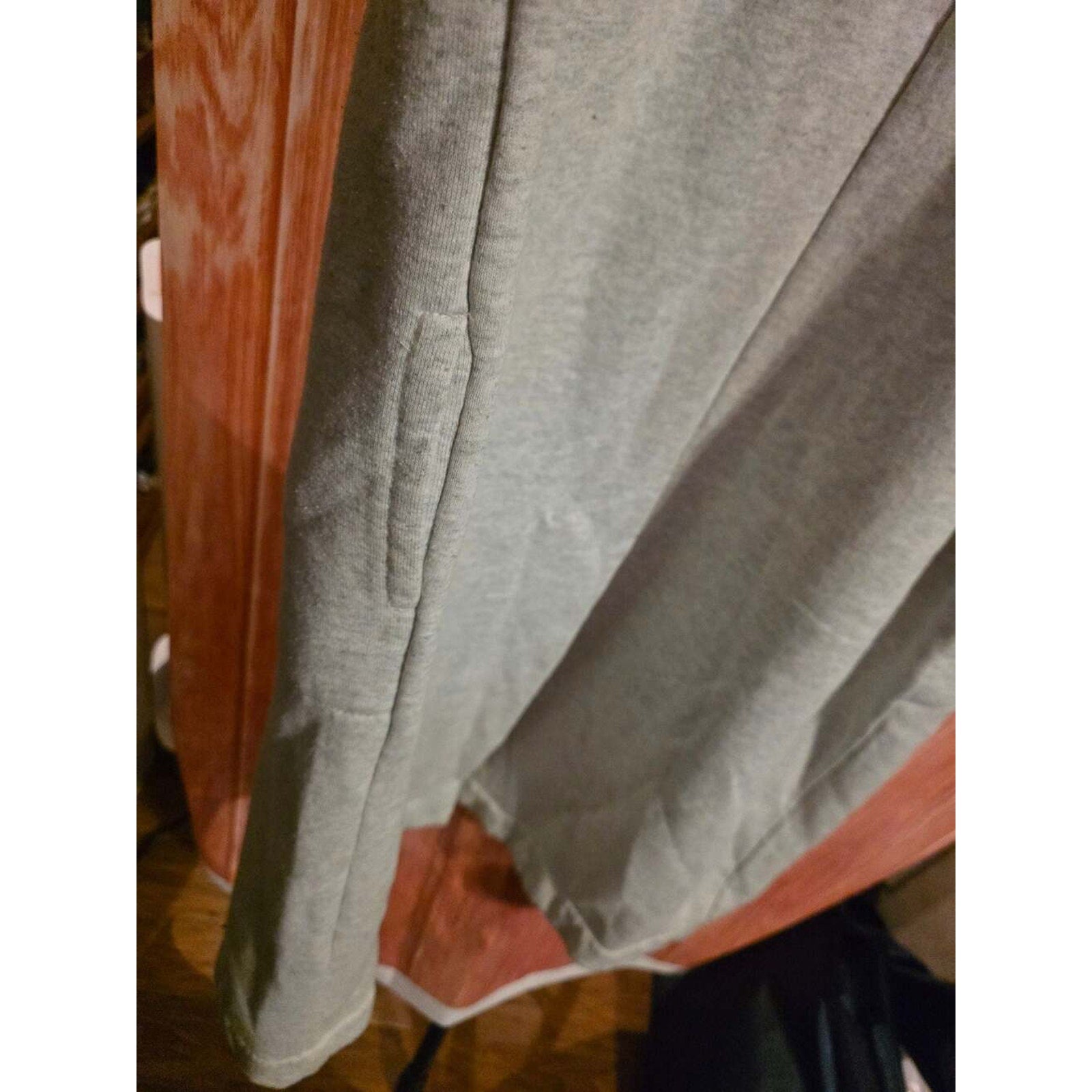 Unbranded Gray Sweatshirt Long Cardigan Duster with Gold Buttons