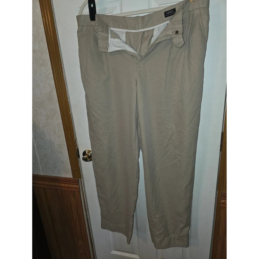 IZOD  Mens Performance Golf Chino Pants 36x32 Khaki Tan