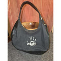 Vintage Y2K Mudd Black Nylon Shoulder Bag Embroidered Handprint Logo Small Hobo