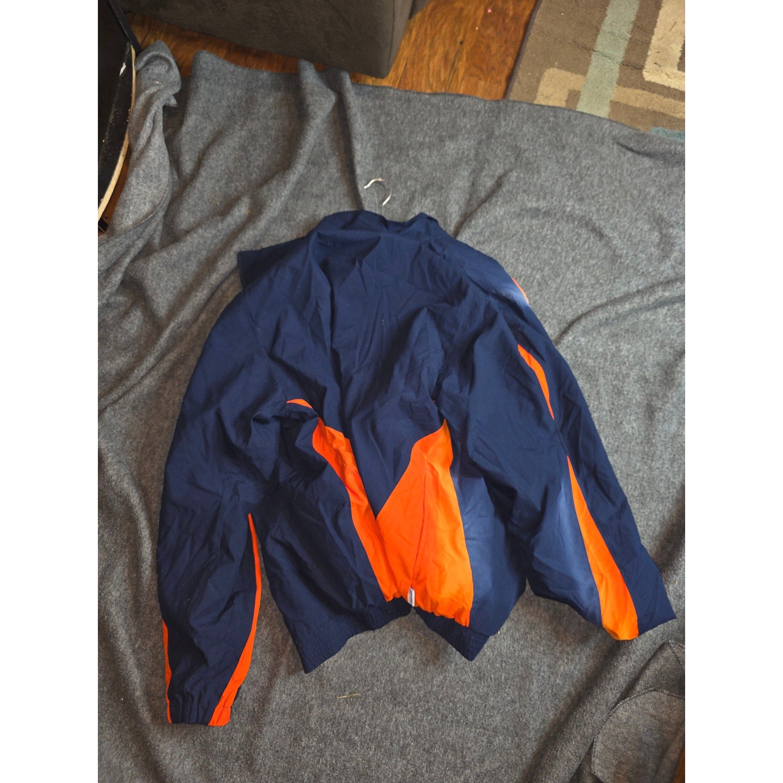 Russell Athletic Team Issue Windbreaker Warm Up Jacket XXL Navy Orange Mesh Line