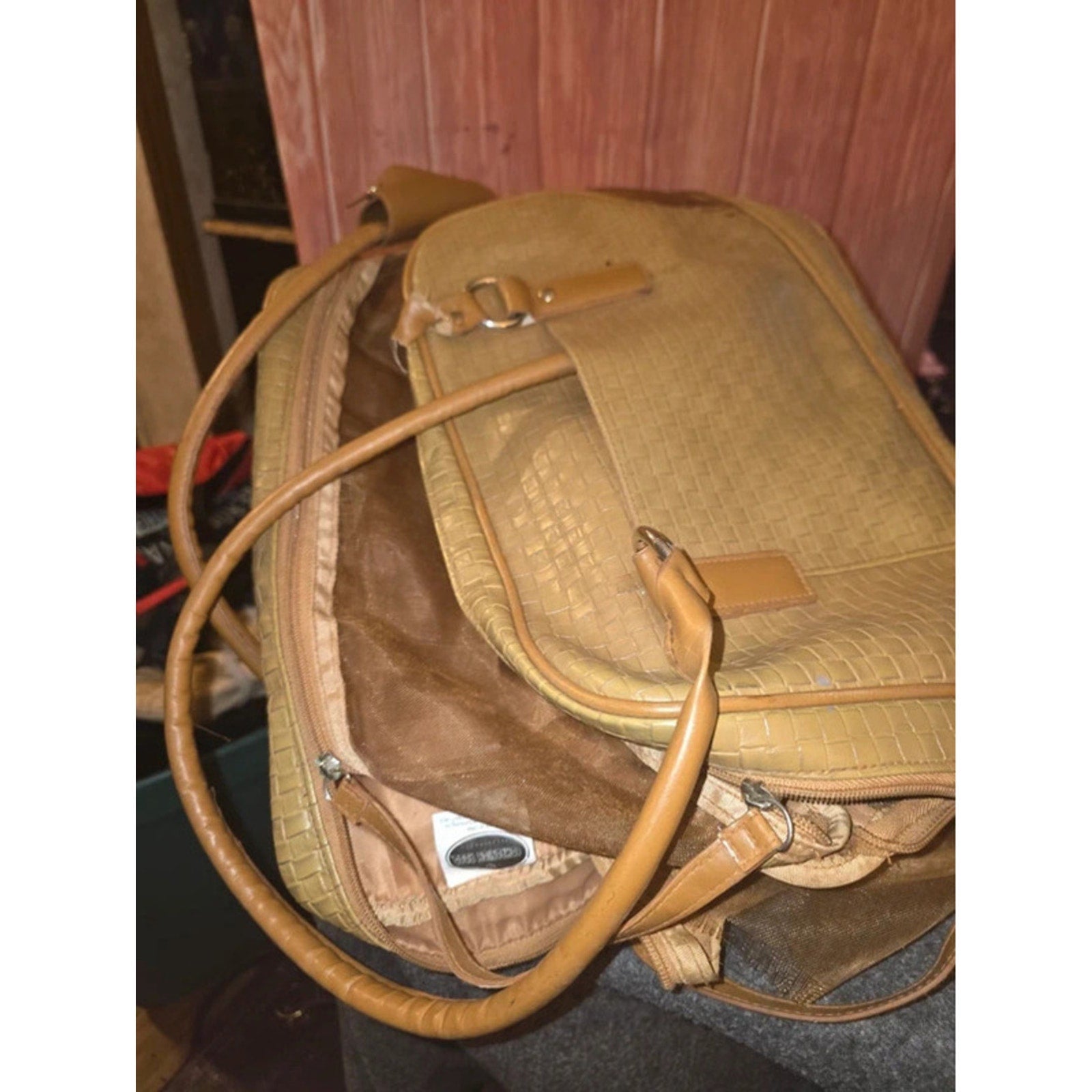 Companion Road Tan Beige Woven Pet Carrier Small Dog Cat Travel TLC Repurpose