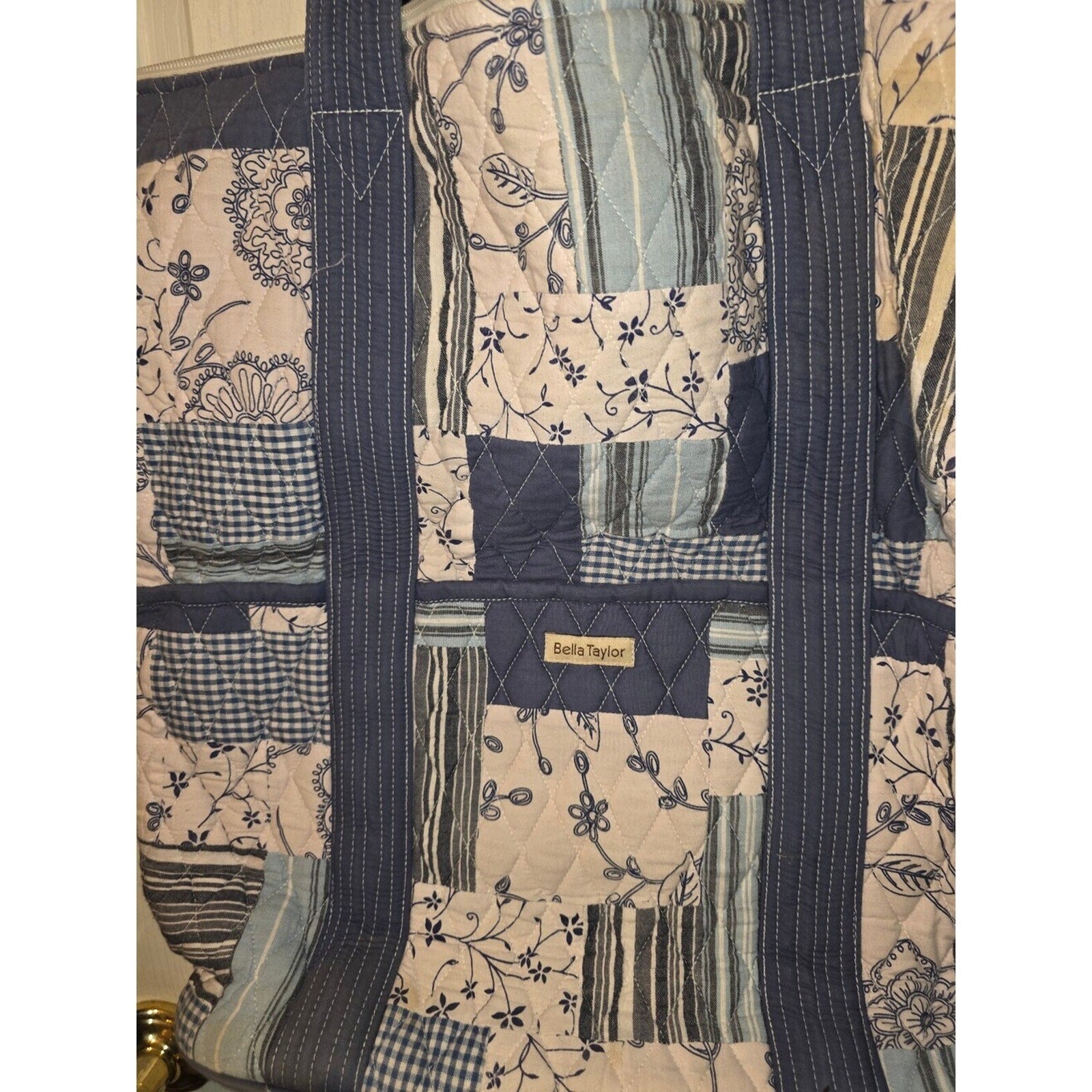 Patchwork floral tote bag