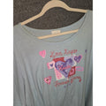 Fashion Bug Light Blue Graphic T-Shirt with Heart Design 3X