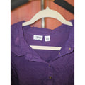 Cato Womens 22/24W Purple Henley Shirt Long Sleeve Pocket Roll Tab Casual Blouse