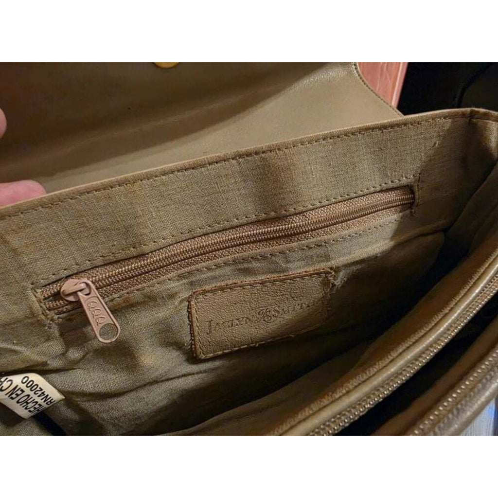 Vintage Jaclyn Smith Beige Crossbody Organizer Bag - 80s/90s Retro Wallet Purse