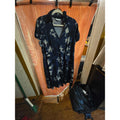 dressbarn woman Short Sleeve Blue Tie Dye Wrap Dress with Collar Size 18W