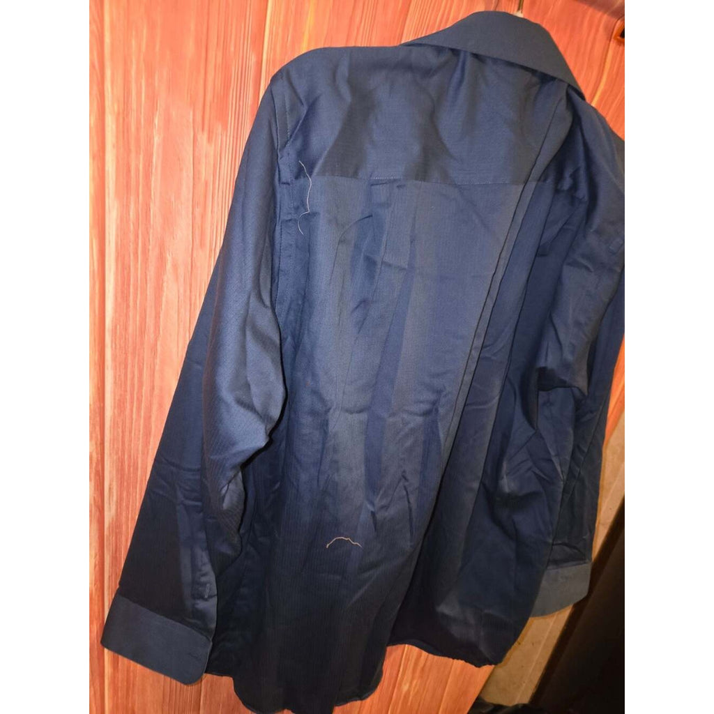 Geoffrey Beene Mens Blue Wrinkle Free Long Sleeve Dress Shirt Size 16.5 34/35