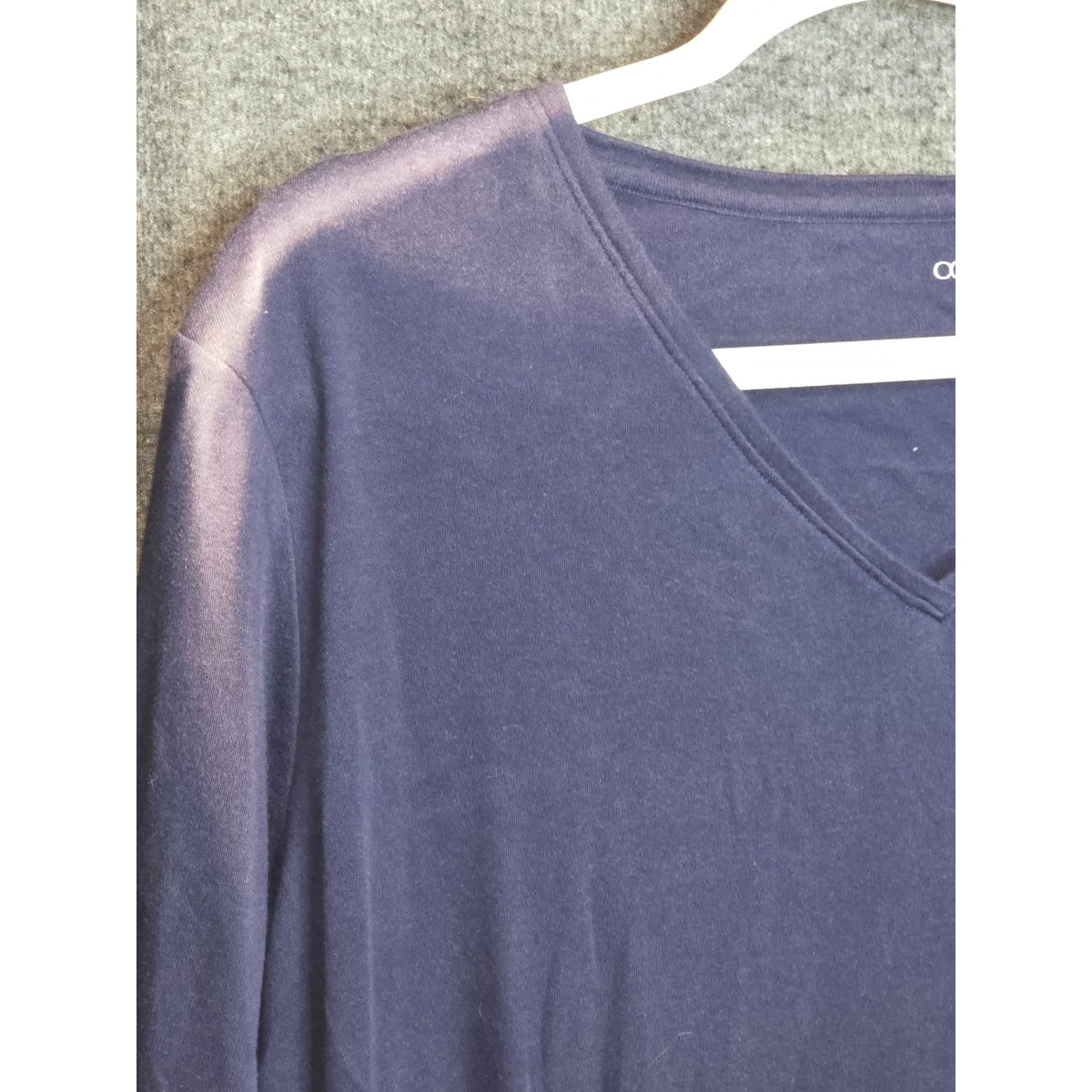 C.C. Hughes Navy Blue V-Neck Long Sleeve Top Size 1X - As-Is / Flawed