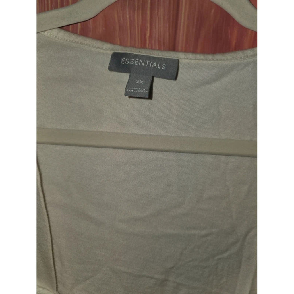 Essentials White Smocked Ruffle Square Neck Peasant Top 3X Plus Size