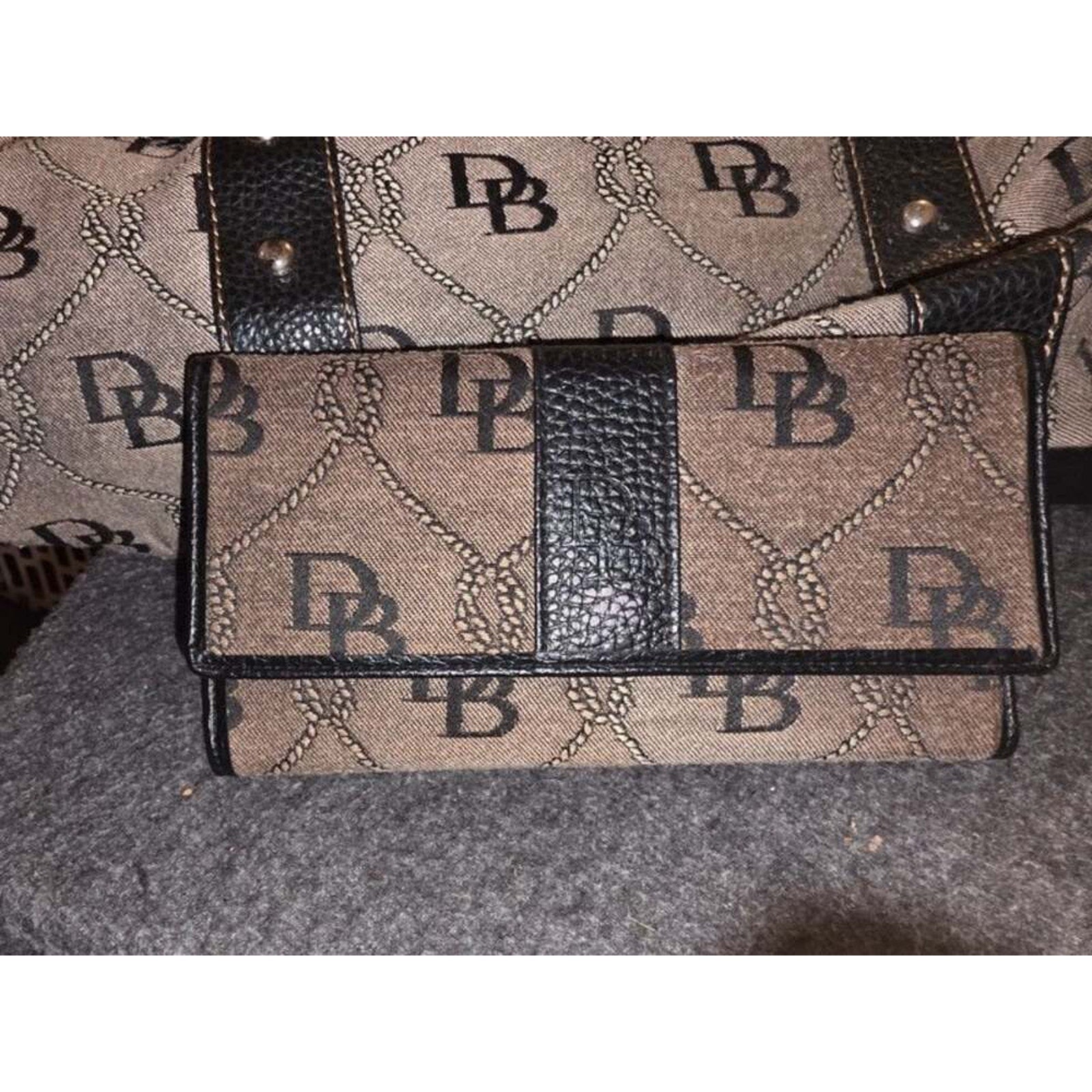 Vintage Dooney & Bourke DB Nautical Rope Monogram Shoulder Bag & Matching Wallet