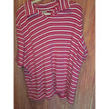 Fiorlini International Plus Red White Striped Johnny Collar Ribbed Top 26/28