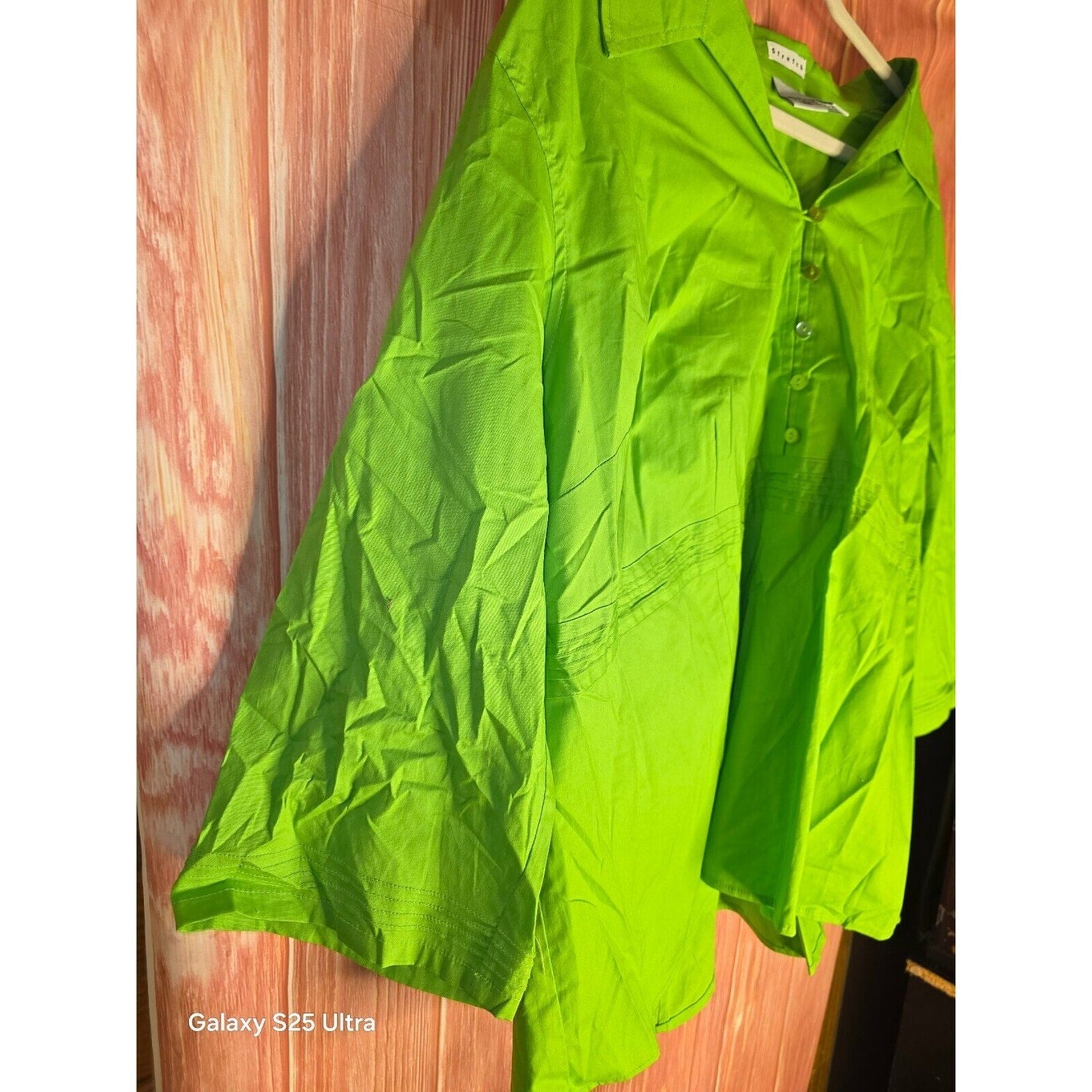 Carolina Colours Plus Lime Green Stretch Blouse Size 24
