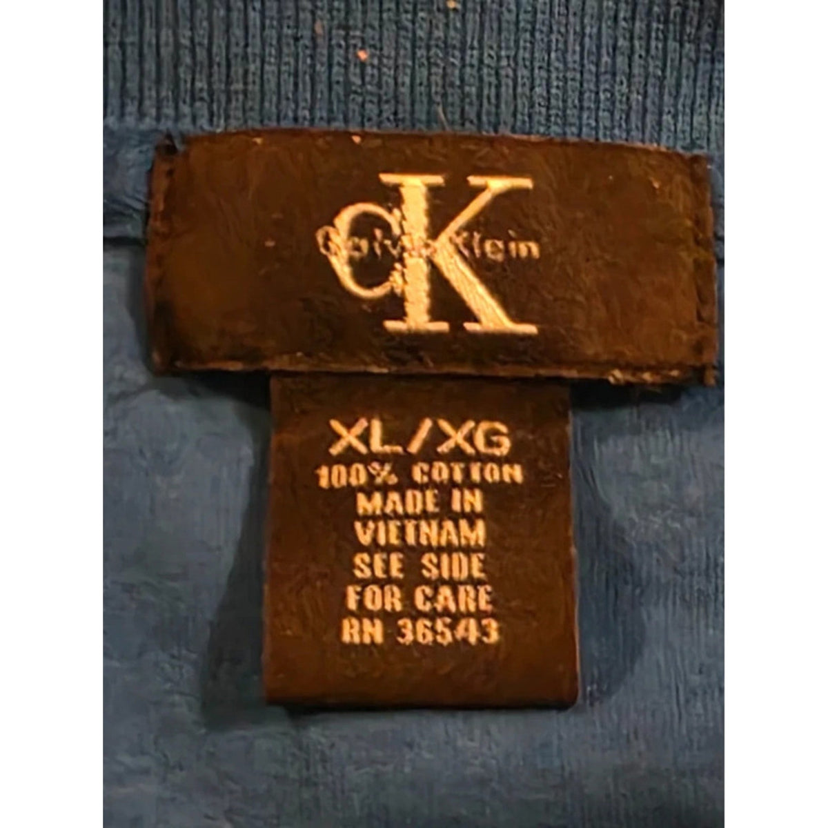 Calvin Klein Men’s XL Blue 100% Cotton Short Sleeve Polo Shirt