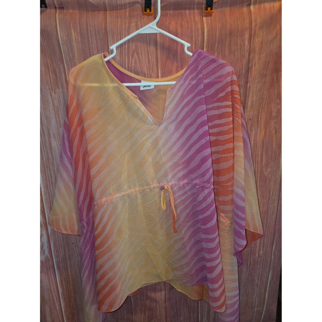 Bundle of Joy Plus Size 3X Sheer Ombre Zebra Print Tunic Beach Coverup