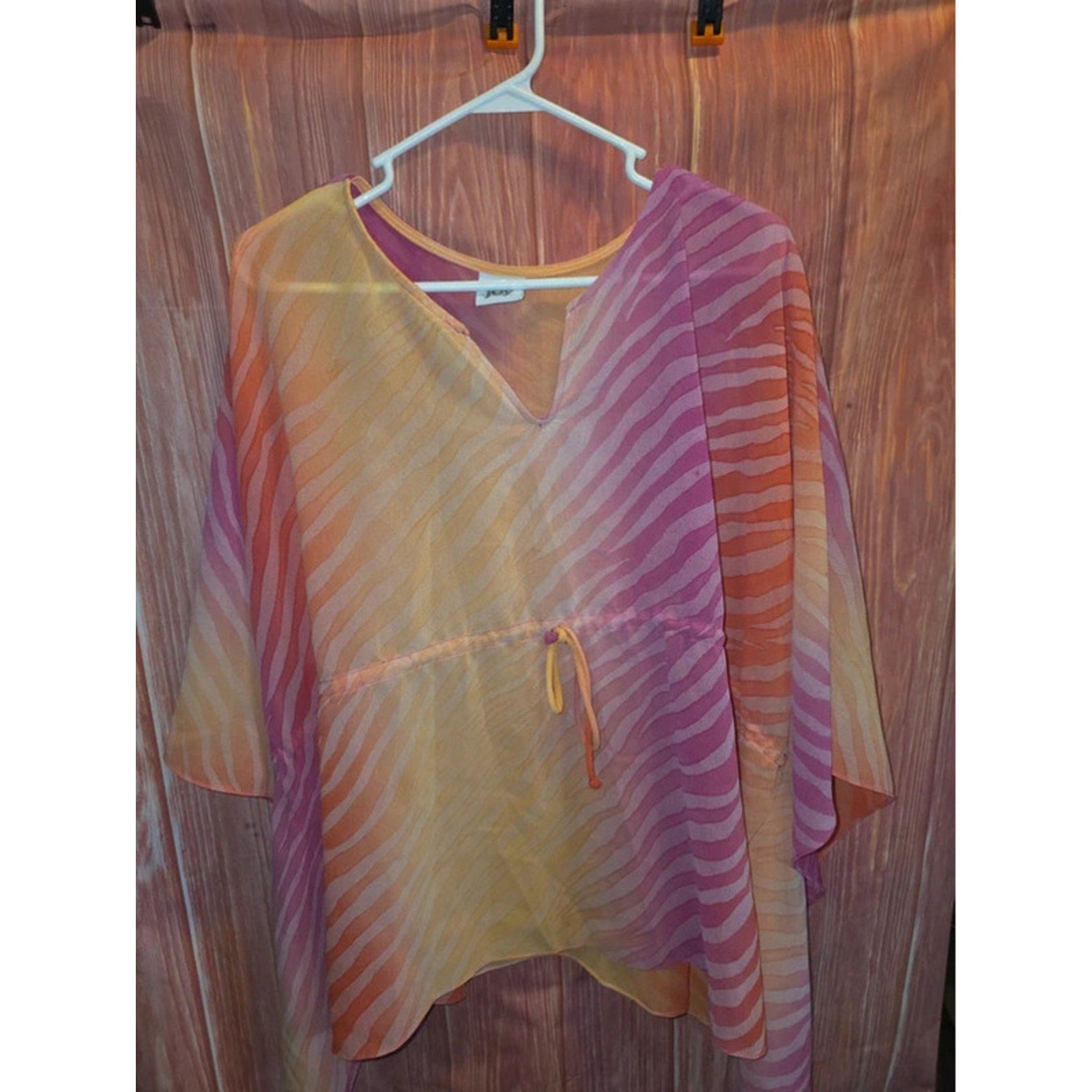 Bundle of Joy Plus Size 3X Sheer Ombre Zebra Print Tunic Beach Coverup